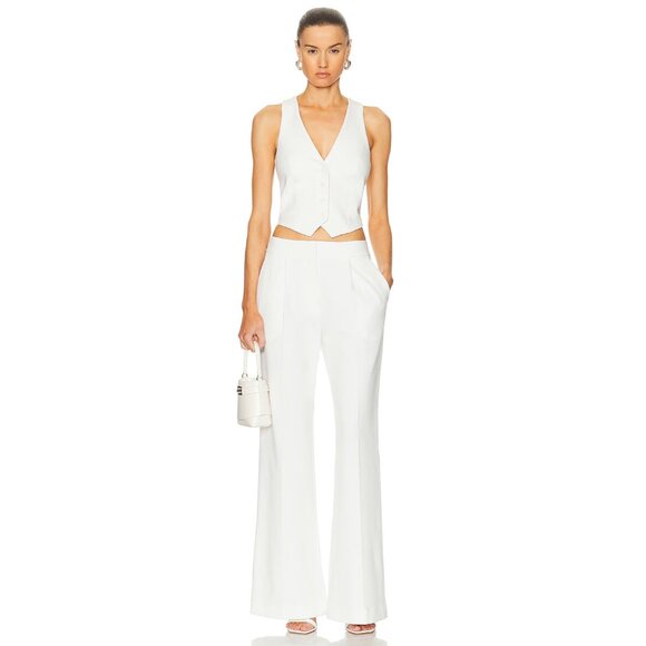 SANS FAFF Pin Tuck Palazzo Pants White - Picture 6 of 6